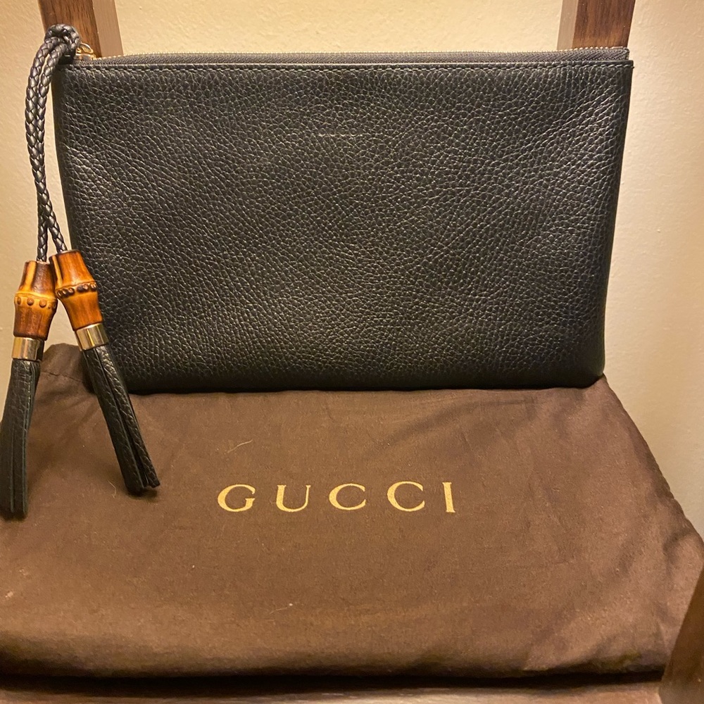 Gucci Black Leather Clutch